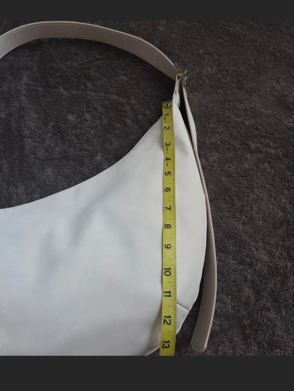 Cream Crescent Shape Y2k Chic Slouchy Sling Hobo Shoulder Bag Going Out